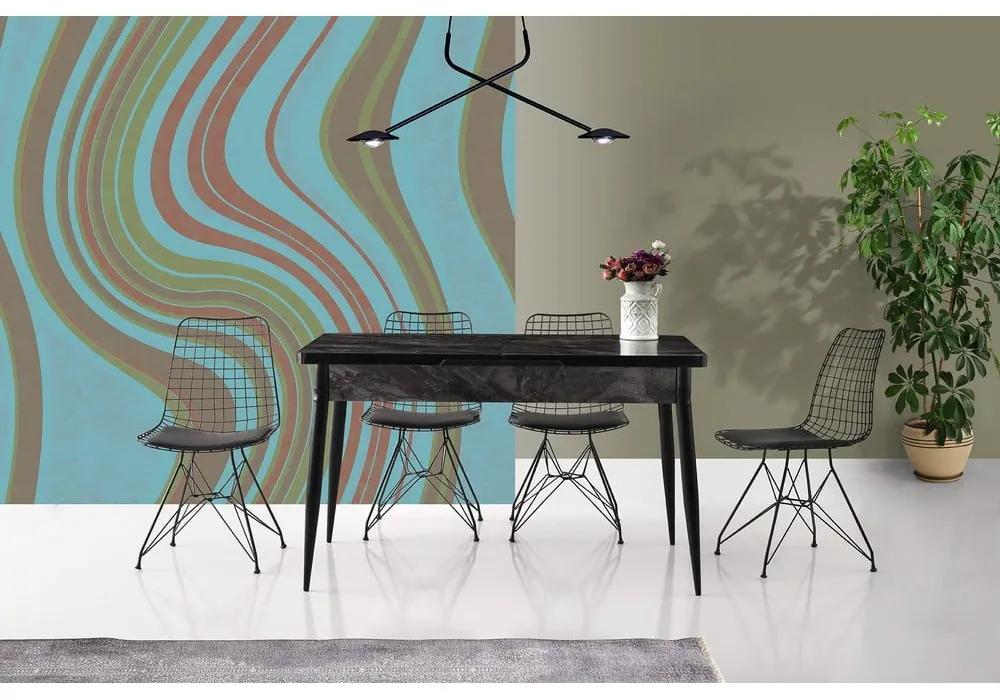 Черни метални трапезни столове в комплект от 2 Tivoli - Kalune Design