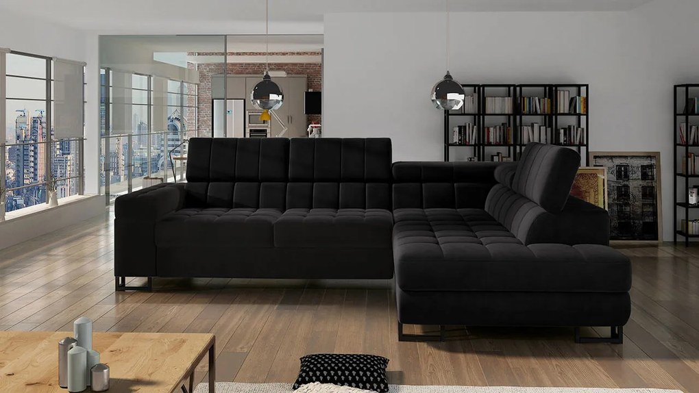 Ъглов диван Laris-Right-Black