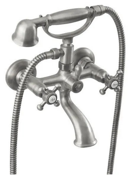 Матово-сребриста стенна батерия за вана (2 изхода) Antea – Sapho