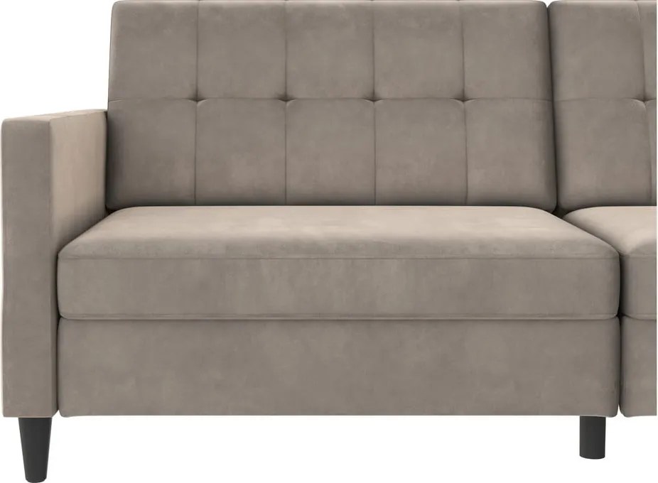 Бежов кадифен диван 203 cm Hartford – Støraa