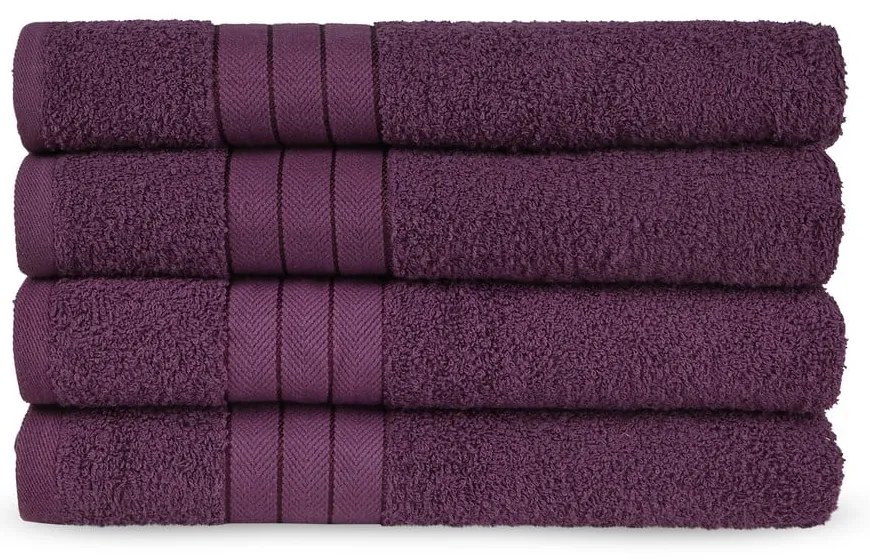 Бордо памучни кърпи в комплект от 4 бр. от тери 50x100 cm – Good Morning