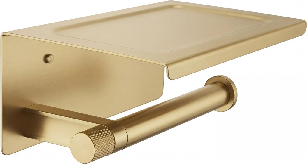 Държач за тоалетна хартия с рафт 39105A ORI Brush Gold