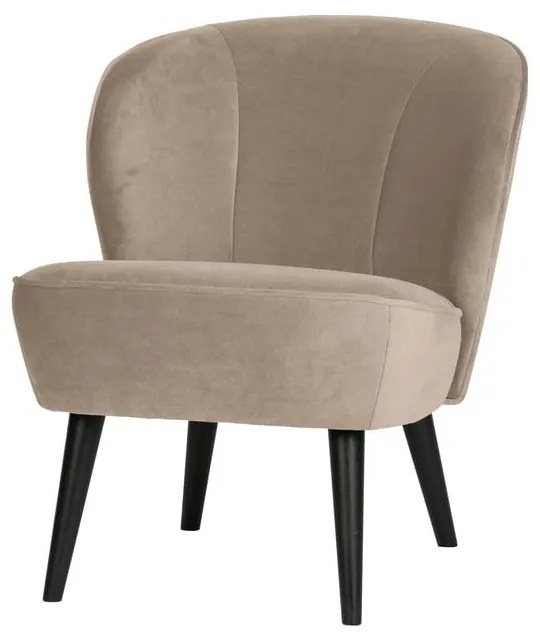 Бежово кресло от кадифе Sara - WOOOD