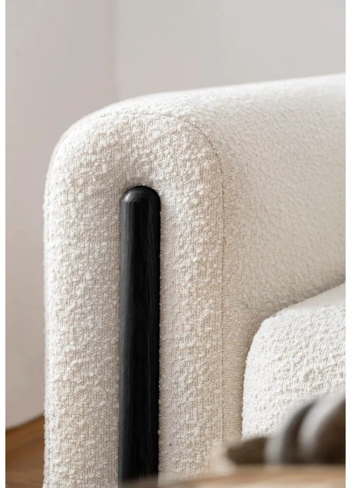 Сгъваем диван с място за съхранение от букле в цвят слонова кост 244 cm Arcadova – ELTAP