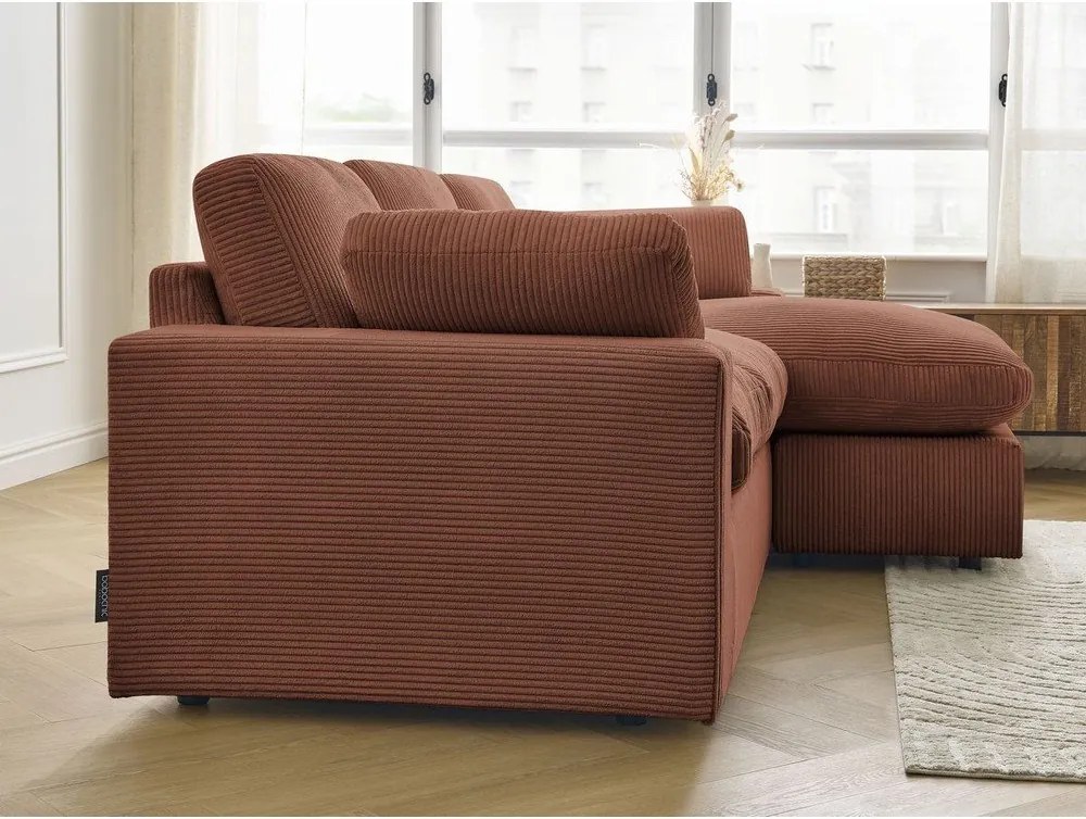 Оранжев ъглов диван от рипсено кадифе Belair – Bobochic Paris