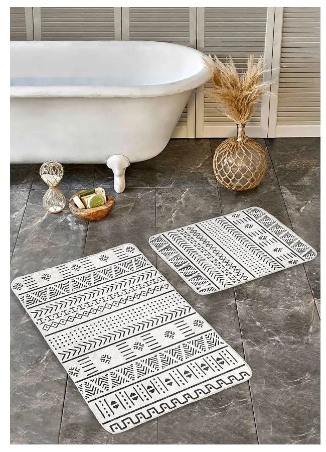 Черно-бели изтривалки за баня в комплект от 2 бр. 60x100 cm - Mila Home