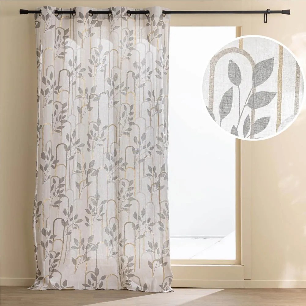 Сиво перде 140x240 cm Roseris – douceur d'intérieur