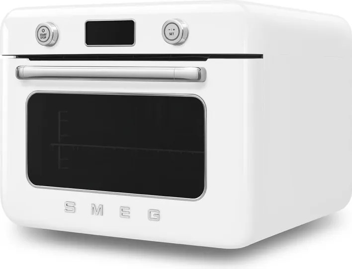 Мини фурна с комбинирана пара Smeg COF01WHEU, 1800 W, 10 функции, LCD дисплей, 40-230C, Бяла