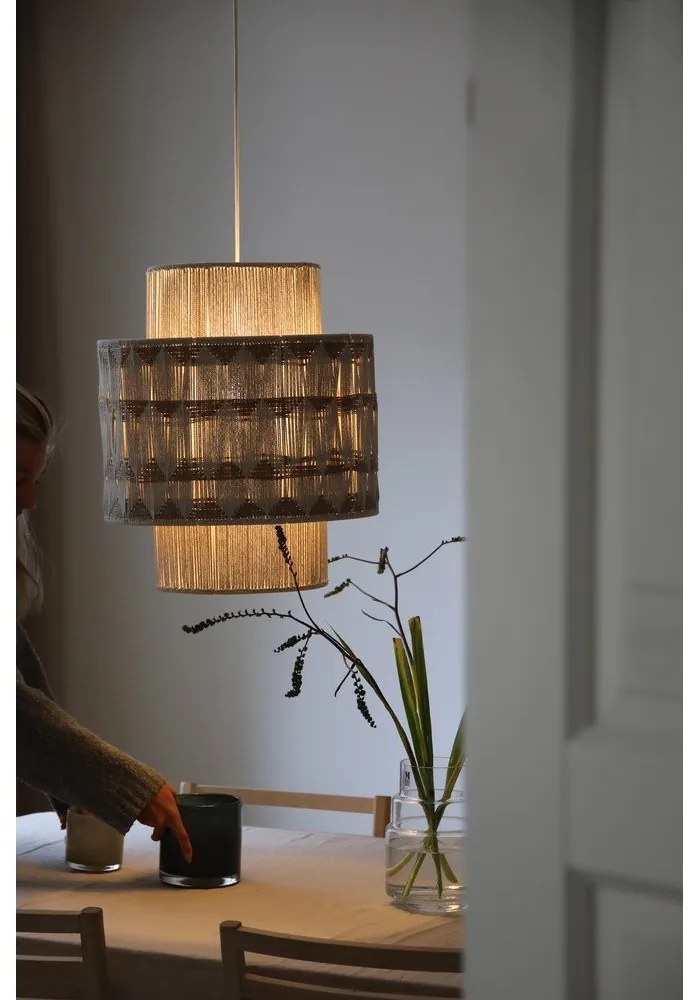 Висящо осветително тяло в естествен цвят с текстилен абажур/с абажур от юта ø 45 cm Ano – Markslöjd