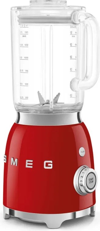 Блендер Smeg BLF03RDEU, 800W, 1.5 л, 18000 об/мин, 4 програми, 4 скорости + Пулс, Неръждаема стомана, Червен