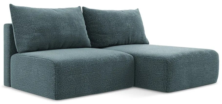 Тюркоазен разтегателен ъглов диван с място за съхранение (десен ъгъл) Kalena – Makamii