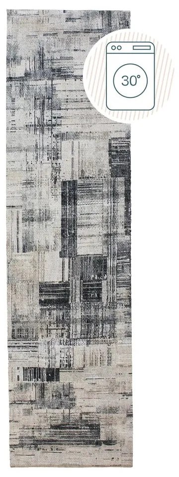 Сива пътека подходяща за пране 60x230 cm Silas Abstract – Flair Rugs
