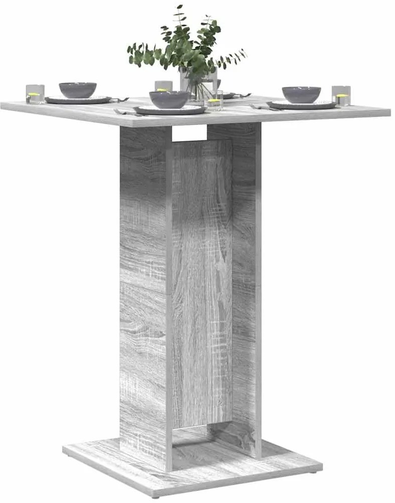 815103 vidaXL Бистро маса, сив сонома, 60x60x75 см, инженерна дървесина