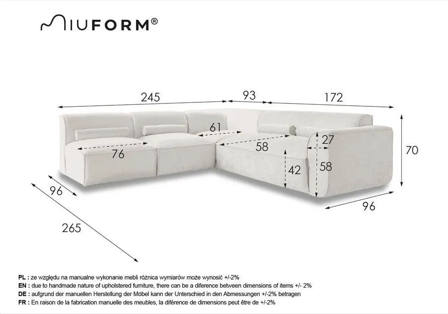 Бежов ъглов диван (ляв ъгъл) Flex Felix – Miuform