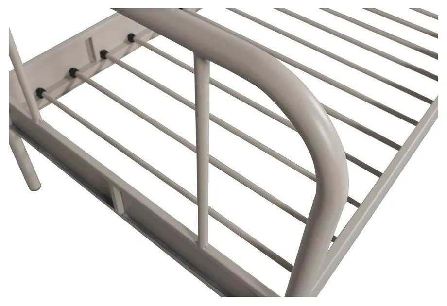 Бежово метално единично легло с включена подматрачна рамка 90x200 cm Mata – WOOOD