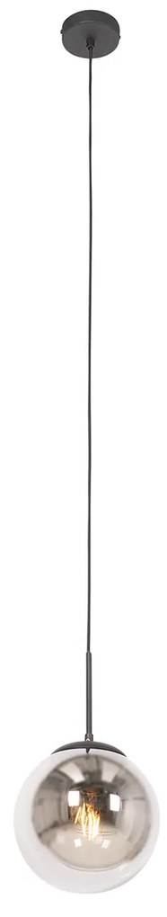 Висяща лампа в стил Арт Деко черна с опушено стъкло - Flore