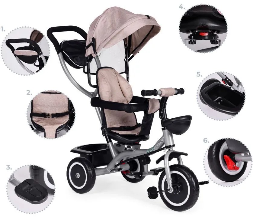 Детска триколка 2 в 1 розова