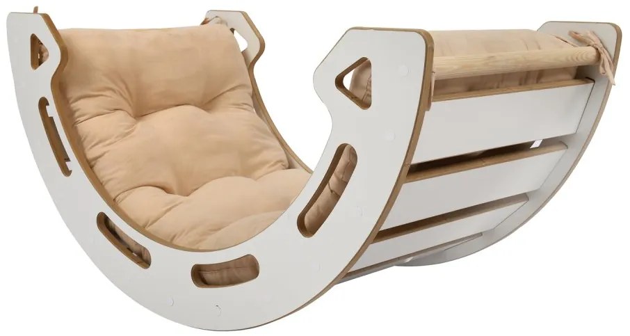 Монтесори люлка за равновесие, изработена от естествено дърво