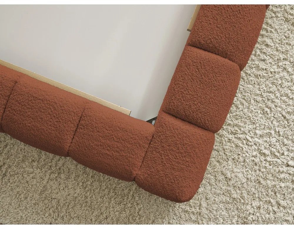 Оранжево двойно тапицирано легло с място за съхранение с включена подматрачна рамка 160x200 cm Mont Blanc – Bobochic Paris