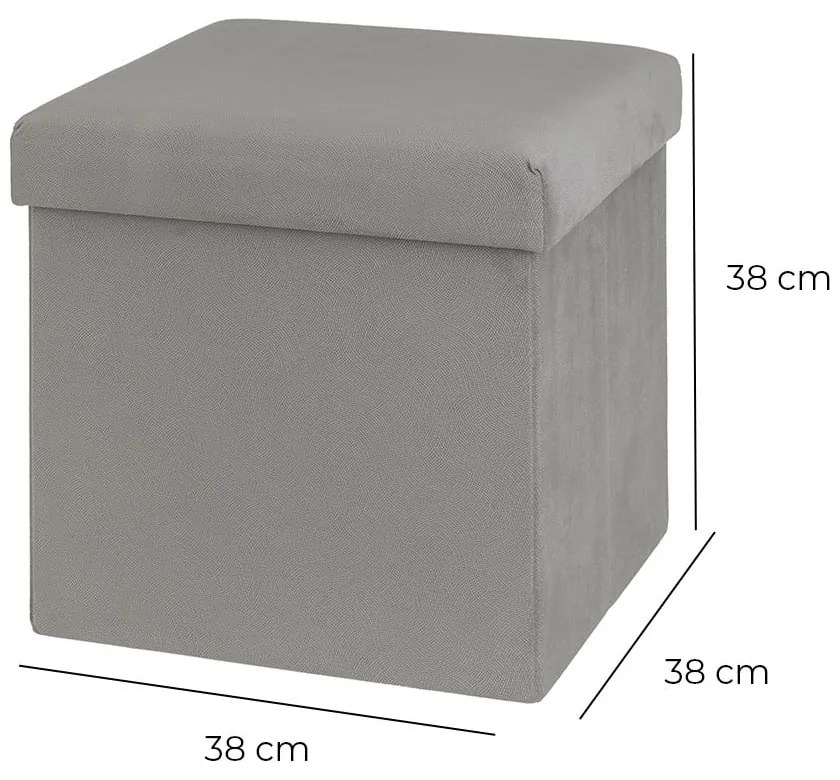 Светлосива кадифена табуретка Estela – Casa Selección