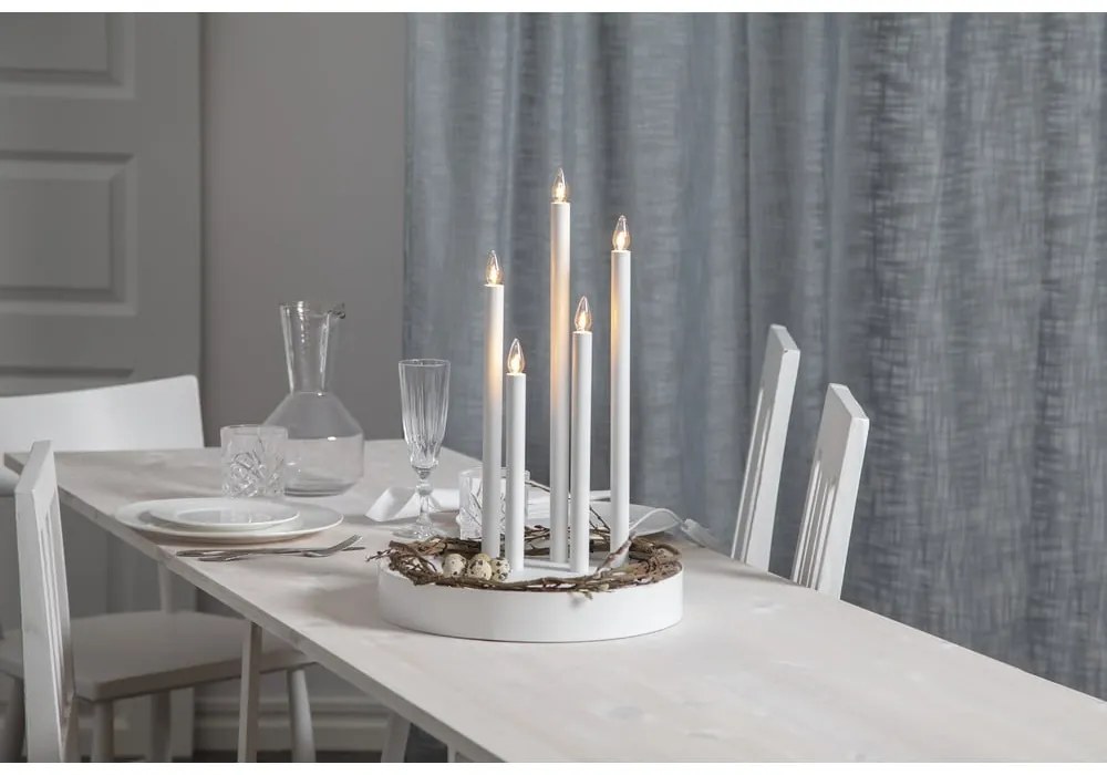 Бяла коледна LED свещ, височина 46 см Deco - Star Trading