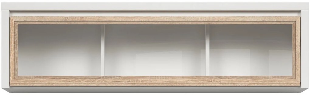 Витринен стенен шкаф KASPIAN SFW1W/140 дъб сонома и бял