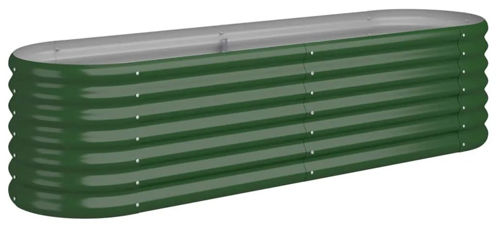 318868 vidaXL Градинска повдигната леха поцинкована стомана зелена