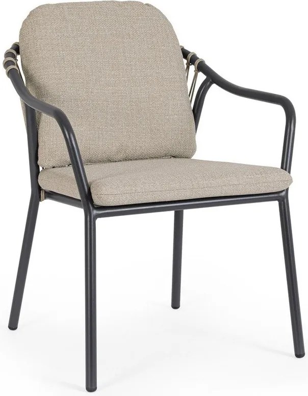 Светлокафяв метален градински стол Edvige – Bizzotto