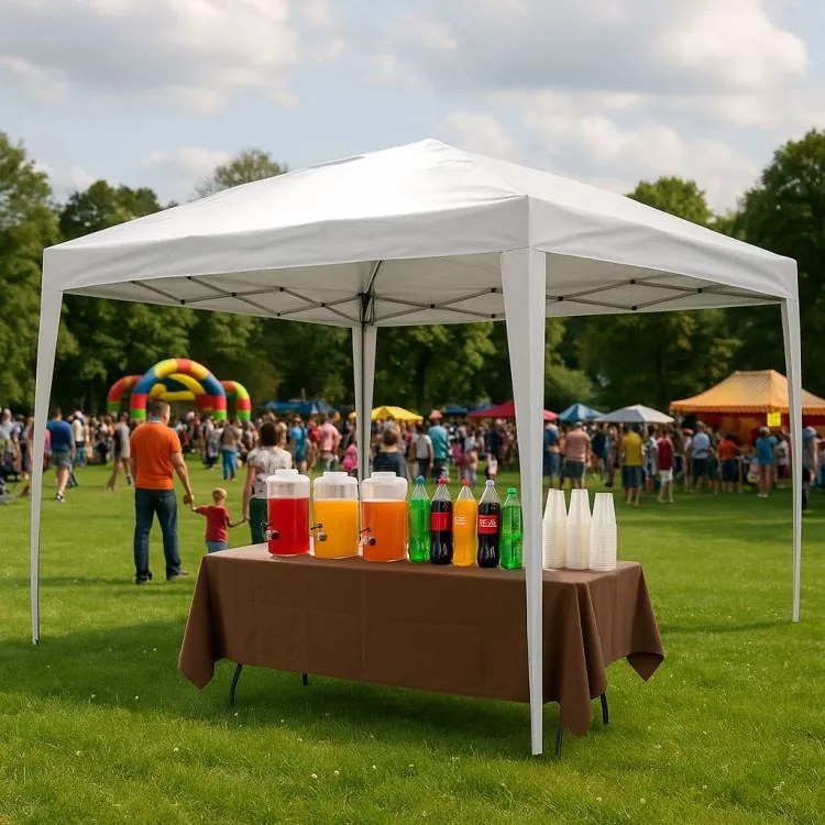 Градински павилион 3х3 м с автоматично разгъващ се покрив Зелено