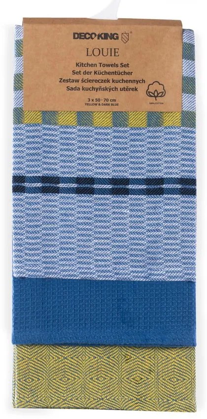 Памучни чаени кърпи в комплект от 3 броя 50x70 cm Louie - DecoKing