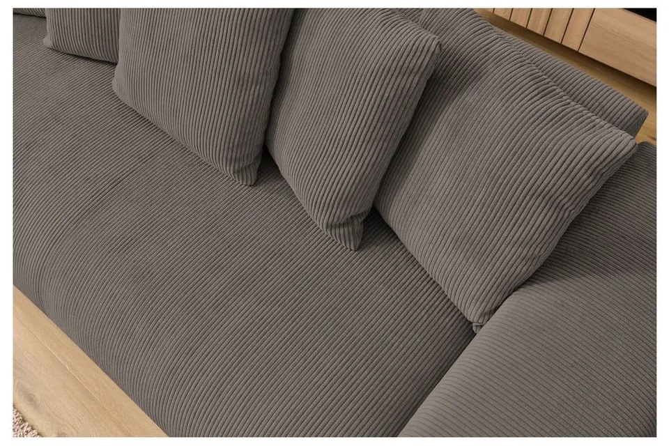 Сивo-кафяв диван от рипсено кадифе 280 cm Voltaire – Bobochic Paris