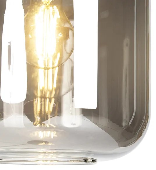 Дизайнерски подов аплик черен със злато и опушено стъкло - Zuzanna