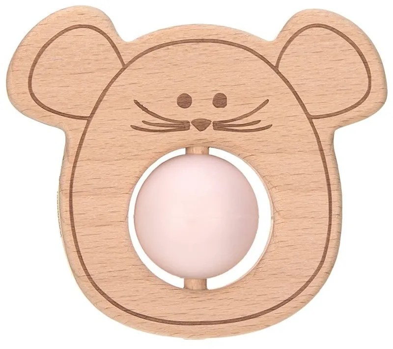 Дървена гризалка розова Lassig Little Chums Mouse
