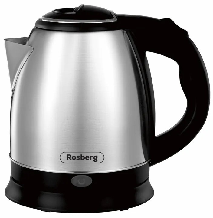 Разопакован: Електрическа кана Rosberg R51230J, 1500W, 1L, Защита, Инокс/черен