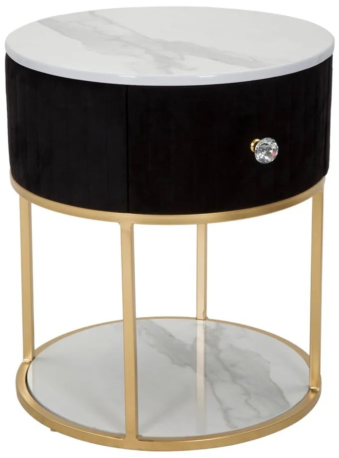 Нощно шкафче в черно и златно Montpellier - Mauro Ferretti