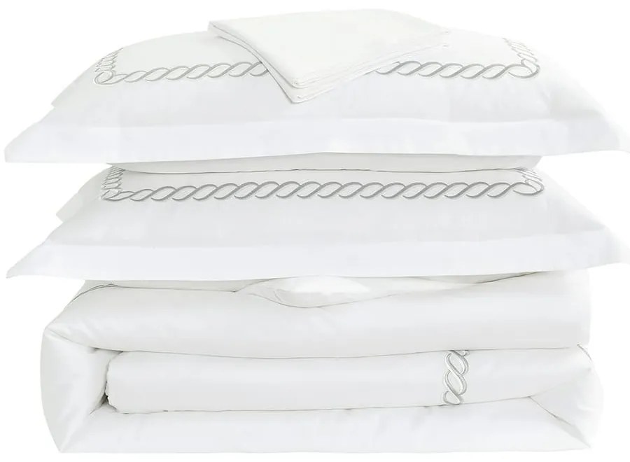 Бяло двойно удължено спално бельо от памучен сатен с включен долен чаршаф/6 части 240x220 cm Whispered Serenity – Mila Home Luxury