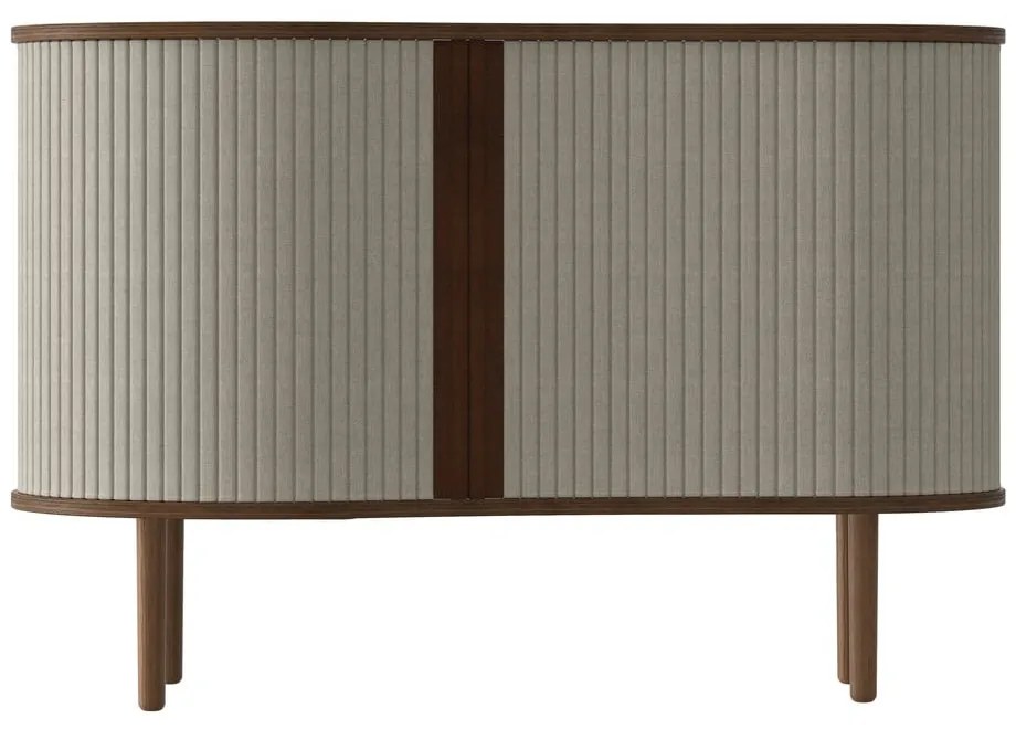 Кафяво-бежов нисък скрин в дъбов декор с плъзгащи се врати 100x67 cm Audacious - UMAGE