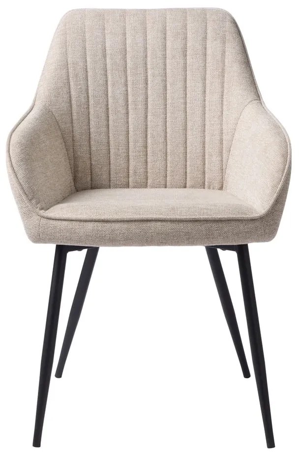 Бежов тапициран трапезен стол с подлакътници Nolan – Unique Furniture