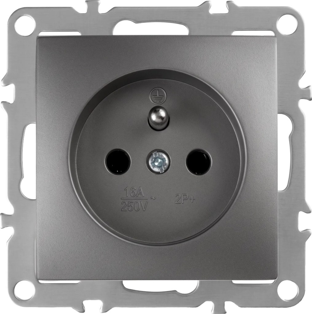 Единичен контакт със заземяване OSTE JNH001-G Grey