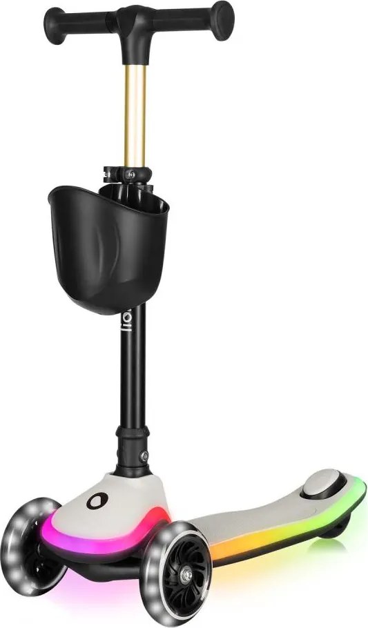 Lionelo - Детска тротинетка MEY 3xAAA в цвят бежов пясък