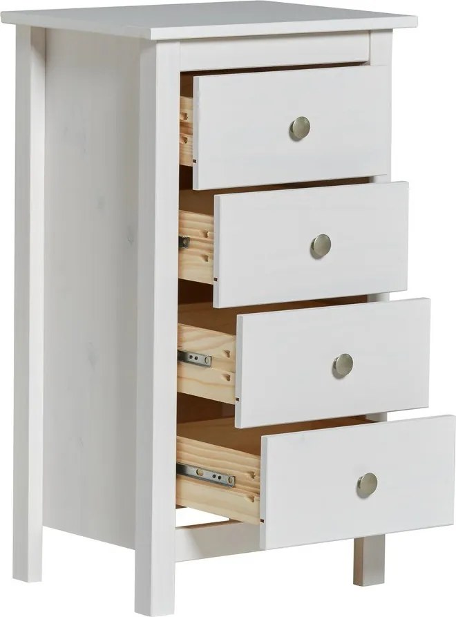 Бял висок скрин от масивен бор 46x80 cm Berna – Marckeric