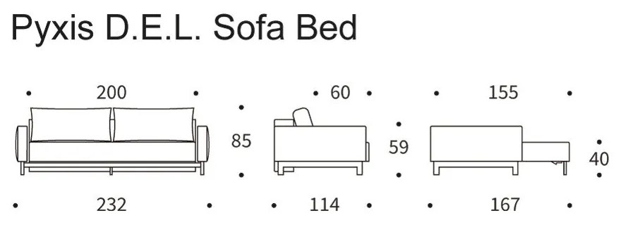 Тъмносин разтегателен диван 232 cm Pyxis - Innovation