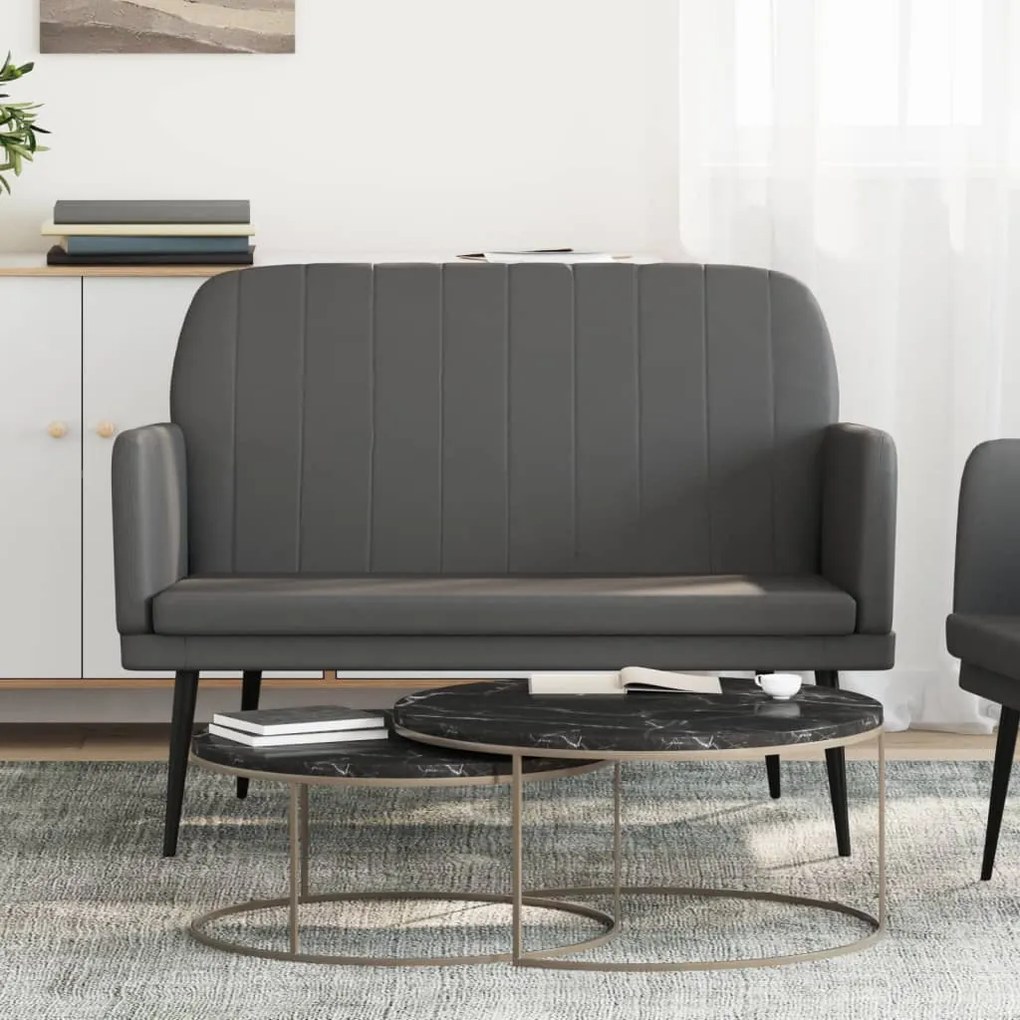 351401 vidaXL Пейка, сива, 107x80x81 см, изкуствена кожа