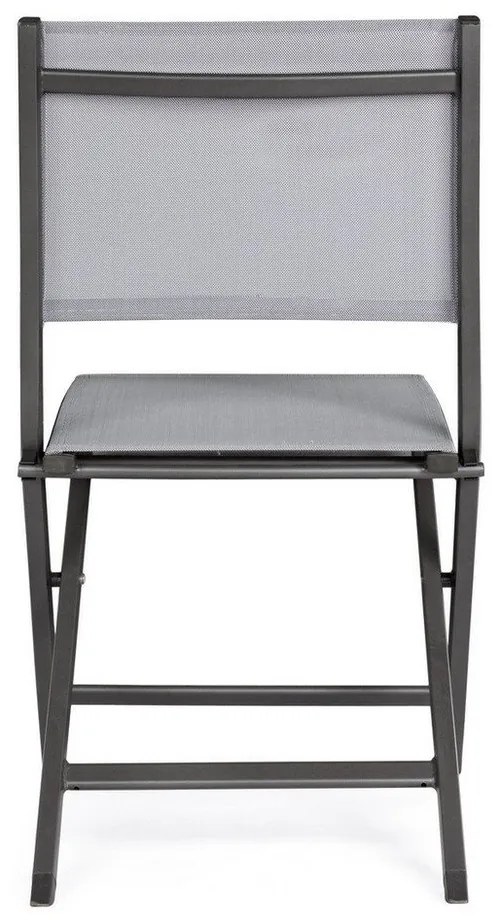 Сив градински стол метален Elin – Bizzotto