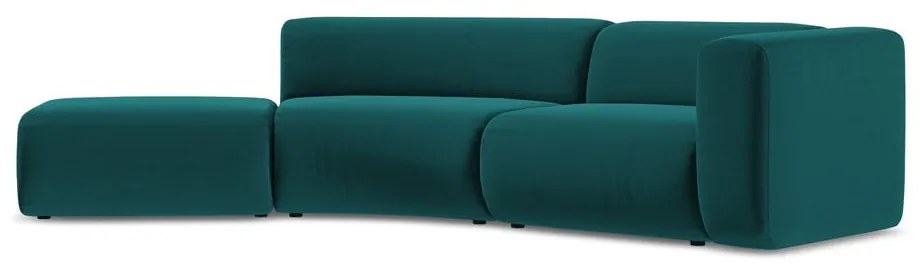 Тюркоазен кадифен шезлонг (ляв ъгъл) Ekahi – Makamii