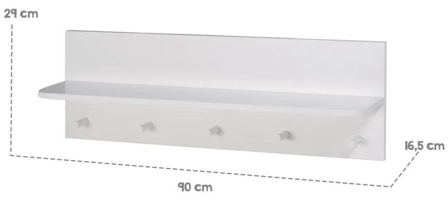 Светлосива закачалка за стена за деца Maren 2 - Roba