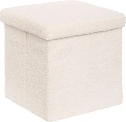 Сгъваема табуретка atmosphera Jaiko, Букле, Бял, 38x38 cm