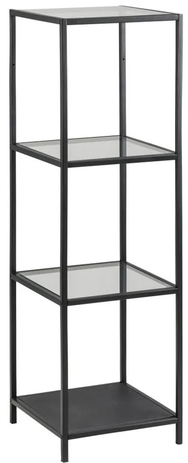 Черен стъклен стелаж 35x120 cm Seaford – Actona