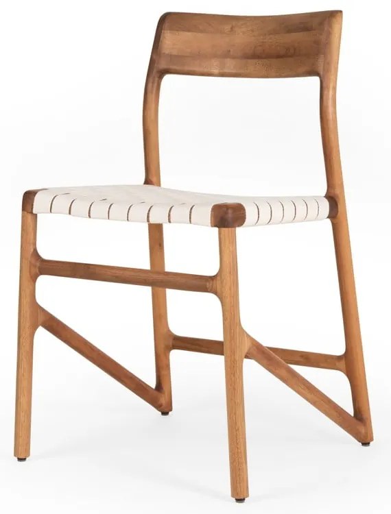 Трапезен стол в бял и кафяв цвят Fawn – Gazzda