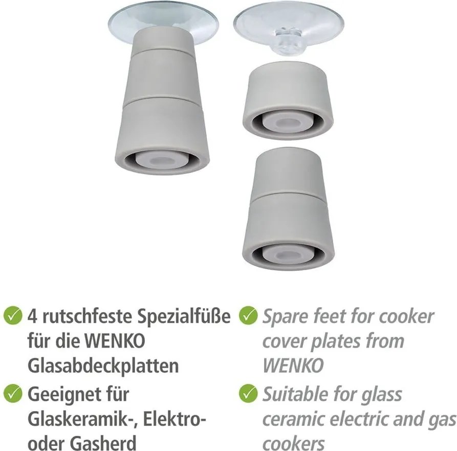 Комплект от 4 крачета за универсален стъклен капак за печка - Wenko